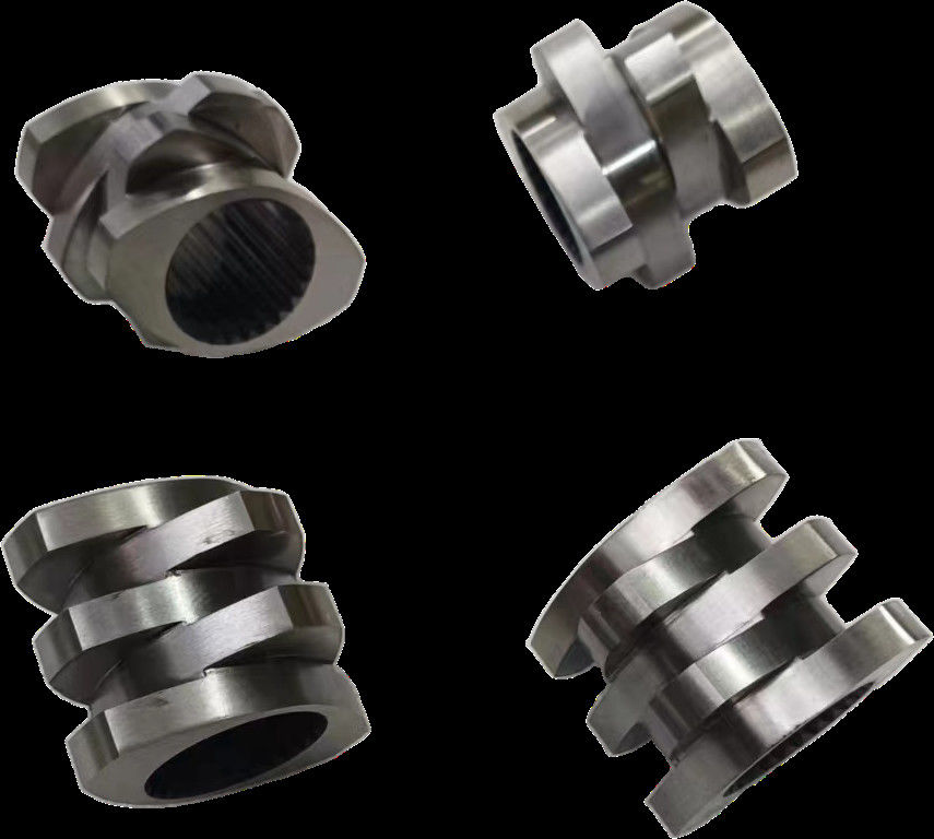 Zone de fusion Pièces d'extrudeuse à double vis 30° 45° 60° 90° Angle vis 71mm OD