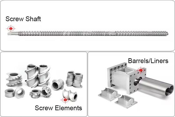 38CrMoAlA éléments de vis d'extrudeuse à double vis parallèle avec spécifications personnalisées