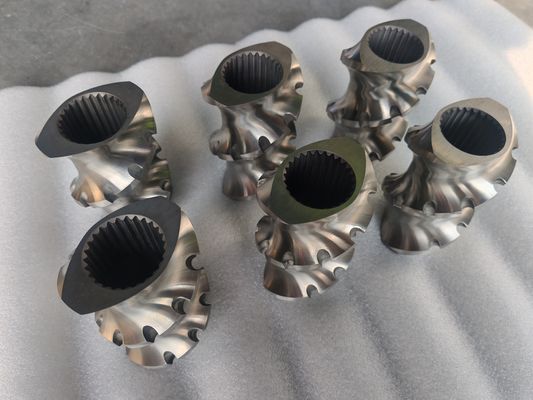 Élément de vis de mélange et élément de vis de transport pour machine à extruder à deux vis