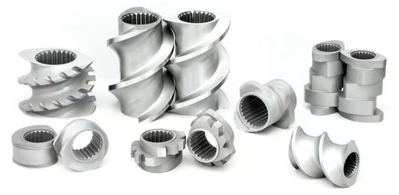 Parties de la machine à extruder à double vis co-rotationnelle Segment de vis d'arbre Baril et alimentateur latéral