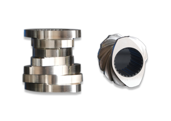 Élément de vis sur mesure pour diamètre central 65/75/85/95/110/120/135/mm, matériau personnalisé, pour pièces de machine d'extrudeuse